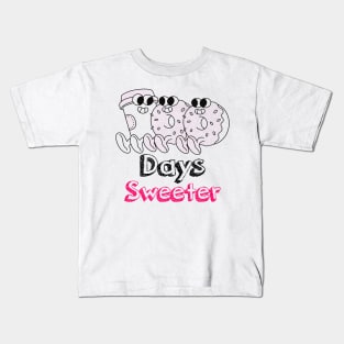 100 Days Sweeter - Cute Donuts Kids T-Shirt